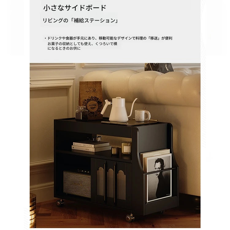 モダンデザインの強化ガラス茶卓・アクリル製収納付きサイドテーブル - リビングに最適！ fymj-4845