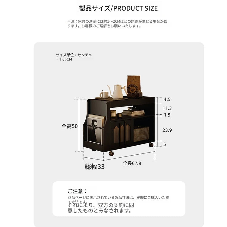 モダンデザインの強化ガラス茶卓・アクリル製収納付きサイドテーブル - リビングに最適！ fymj-4845