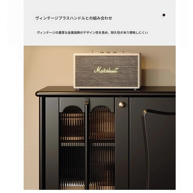 スタイリッシュな無垢材＆銅製キャビネット - シンプルで高級感溢れるアクリルデザイン fymj-4848