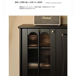 スタイリッシュな無垢材＆銅製キャビネット - シンプルで高級感溢れるアクリルデザイン fymj-4848