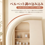 全身鏡 姿見 スタンドミラー｜変形デザイン 布張りフレーム ベース付き 寝室・玄関用 fzbl-3006