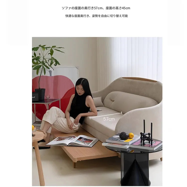 ソファー ダークグレー ベージュ ブルー オーク 多層板 エアレザー ベルベット fzy-3335