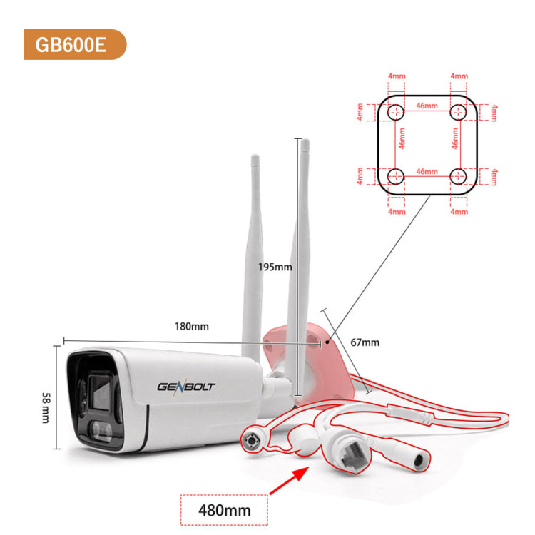 防犯カメラ 2/500万画素暗視モード対応広角レンズ搭載 M-GB600