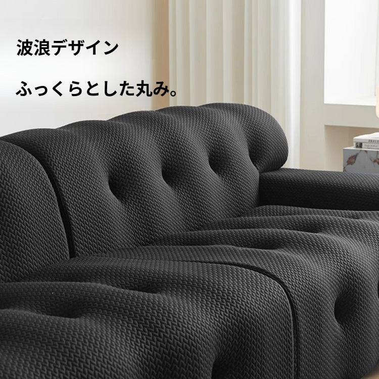 直線型 ファブリックソファ ブラック｜イタリアンミニマル 寝室向け リビング対応 ggjj-0226-71