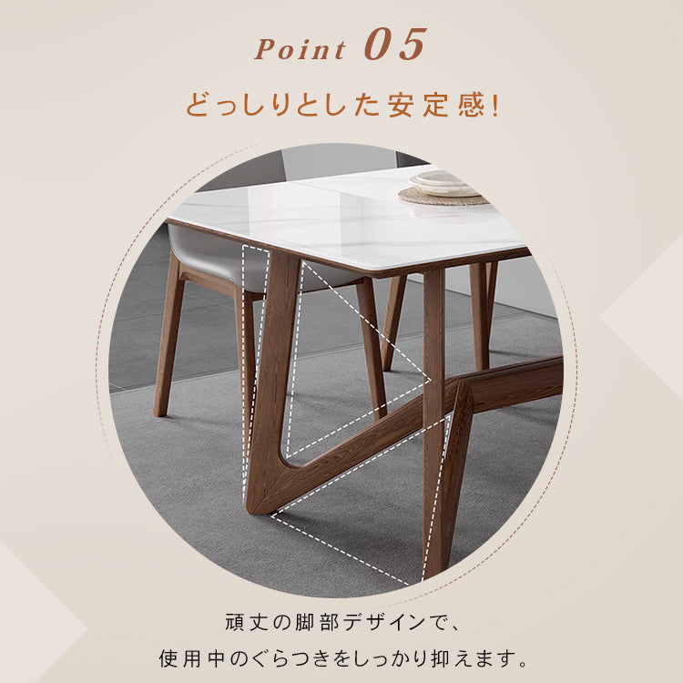 「スタイリッシュなセラミック＆アッシュ材テーブル - モダンな多層板設計」 hagst-325