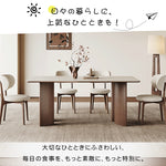 北欧風無垢材ダイニングテーブル 長方形 ホワイトアッシュ セラミック天板 洞石調デザイン hagst-3421