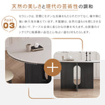 フレンチレトロ風 ブラック無垢材ラウンドテーブル 小さめサイズ ホワイトセラミック天板 家庭用ダイニングテーブル hagst-3621