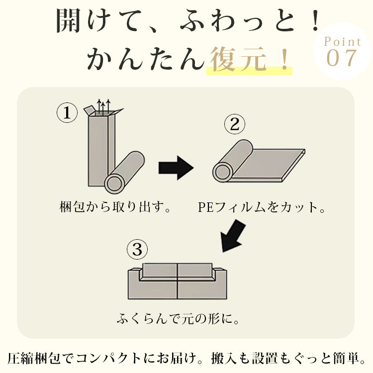 ヴィンテージ風 ソファーベッド｜モジュール式 2WAY 2〜3人掛け 圧縮梱包 折りたたみ ファブリックソファ hajyt-23