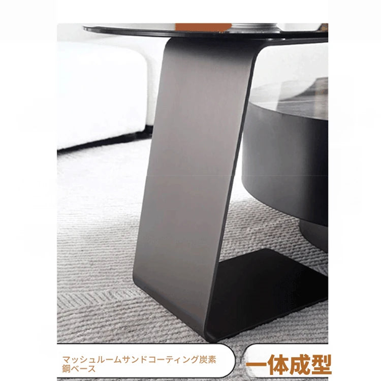 センターテーブル 強化ガラス＆アルミニウム合金製 モダンデザイン おしゃれリビングテーブル hakt-5148