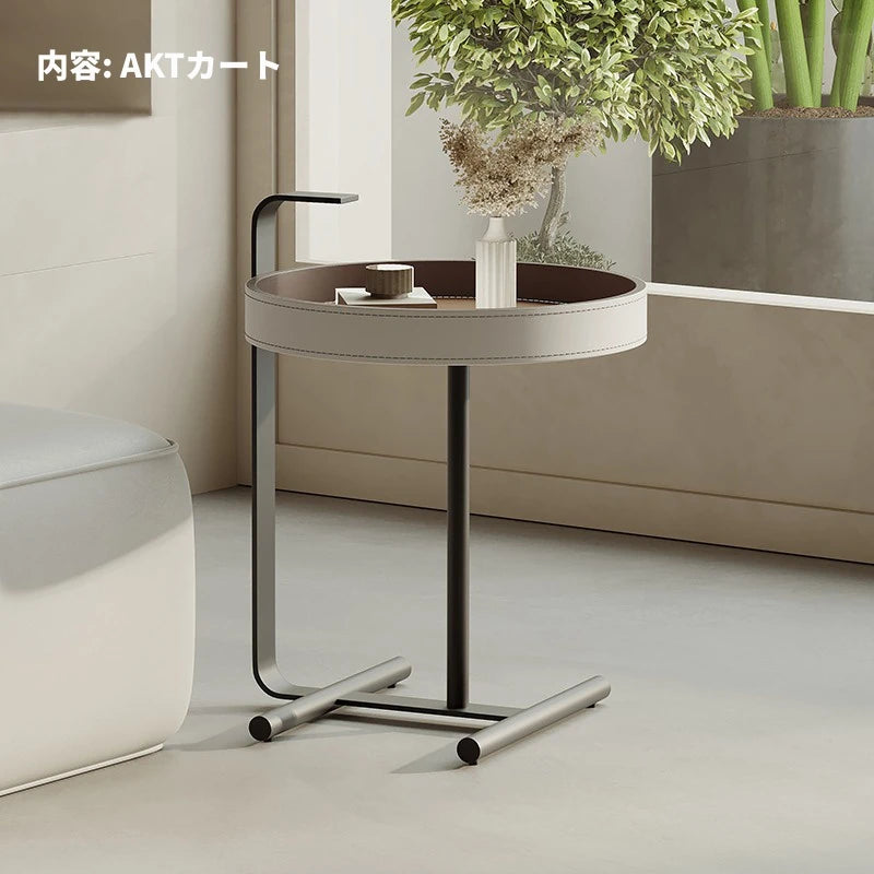おしゃれな合成皮革＆無垢材センターテーブル - モダンデザインでリビングを彩る卓上家具 hakt-5149