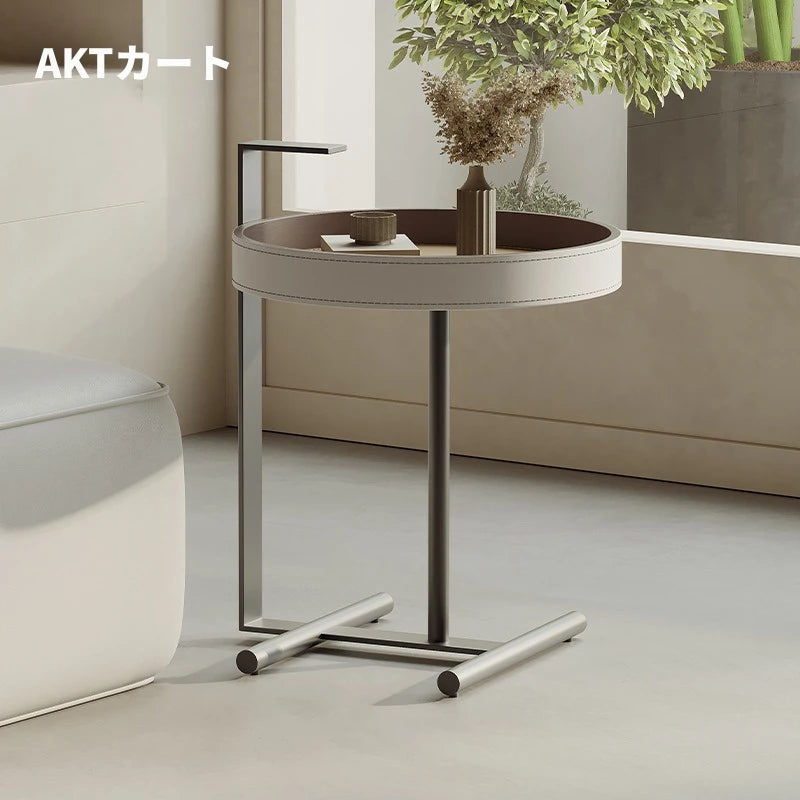 おしゃれな合成皮革＆無垢材センターテーブル - モダンデザインでリビングを彩る卓上家具 hakt-5149