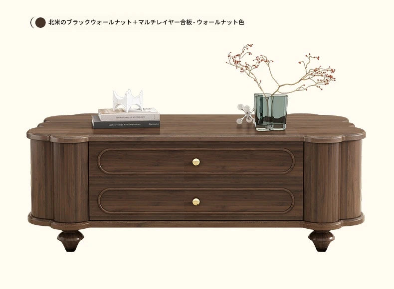 ウォールナット製センターテーブル 多機能収納付き おしゃれなデザイン 限定セール中！ halmh-5310