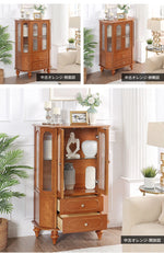無垢材キャビネット 多層板＆ガラス扉付き おしゃれな収納家具 美しいインテリアに最適 halmh-5312