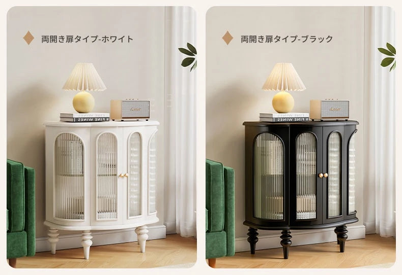 無垢材キャビネット｜モダンデザインのガラス収納家具｜リビング・ダイニングに最適！ halmh-5314