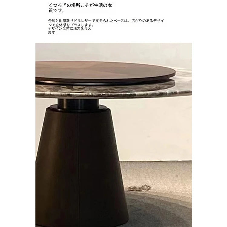 モダンデザイン大理石テーブル｜エレガントな合皮仕上げ・多層板構造｜リビング・ダイニングに最適！ hbso-3009