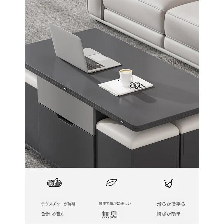 センターテーブル グレー カラー1 合皮 セラミック hbwe-3474