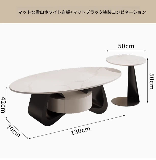 セラミック製 シンプルデザイン センターテーブル - モダンなリビングを彩るおしゃれな家具 hch-3101