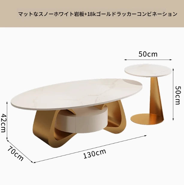 セラミック製 シンプルデザイン センターテーブル - モダンなリビングを彩るおしゃれな家具 hch-3101