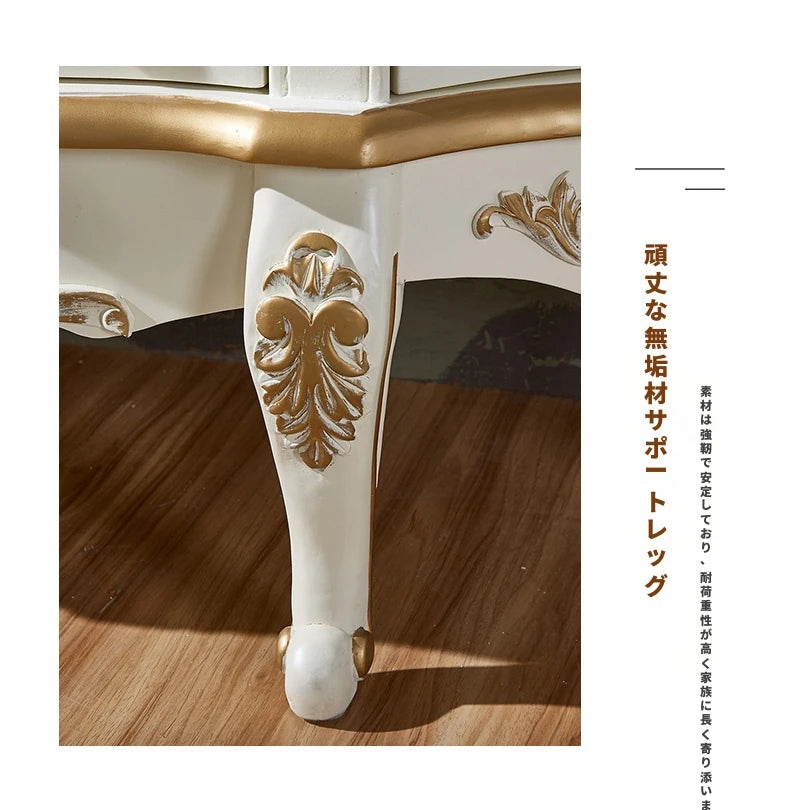 パイン材キャビネット - ヴィンテージ風フラワー装飾付き、収納力抜群のおしゃれ家具 hfgxc-4864