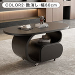 軽ラグジュアリー岩板センターテーブル 現代リビング向け イタリアン北欧風収納付き鉄製サイドテーブル hgf-5379