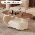 クリーム風可動式センターテーブル リビング用岩板デザイン 軽ラグジュアリー高級感 hgf-5378