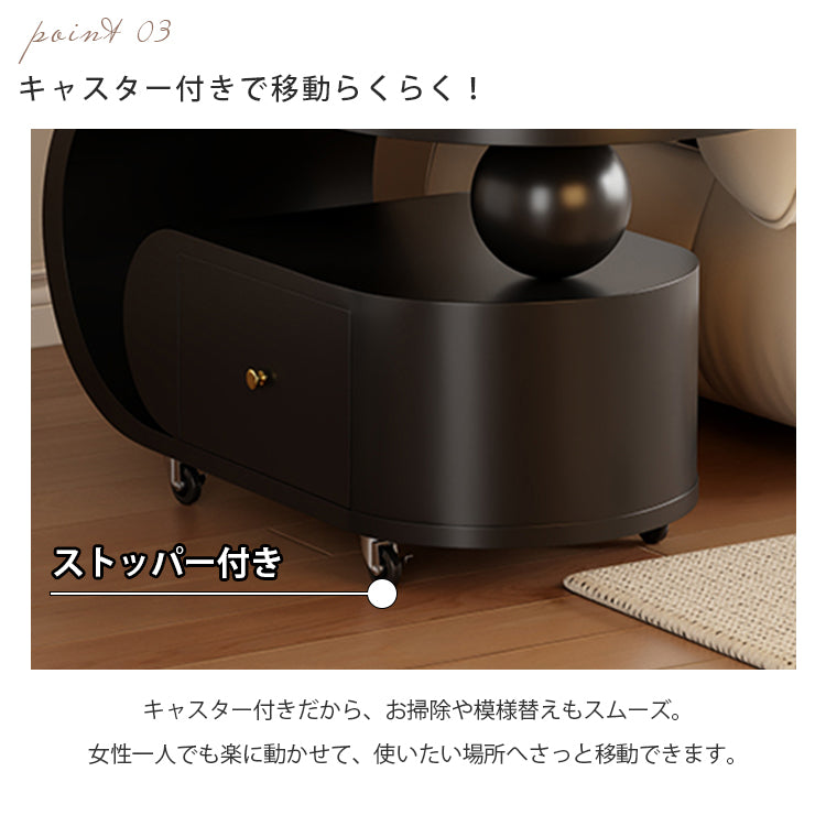 クリーム風可動式センターテーブル リビング用岩板デザイン 軽ラグジュアリー高級感 hgf-5378