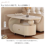クリーム風可動式センターテーブル リビング用岩板デザイン 軽ラグジュアリー高級感 hgf-5378