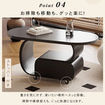 軽ラグジュアリー岩板センターテーブル 現代リビング向け イタリアン北欧風収納付き鉄製サイドテーブル hgf-5379