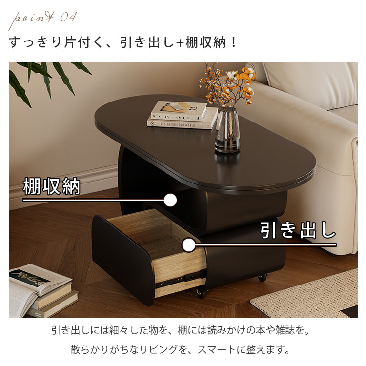 軽ラグジュアリー岩板センターテーブル 現代リビング向け イタリアン北欧風収納付き鉄製サイドテーブル hgf-5379