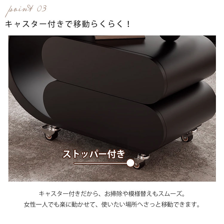 移動式リビングテーブル 家庭用 フレンチ風 ラグジュアリー感 ミニマルデザイン 楕円形 シンプル ワゴン型サイドテーブル hgf-5380