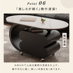 移動式リビングテーブル 家庭用 フレンチ風 ラグジュアリー感 ミニマルデザイン 楕円形 シンプル ワゴン型サイドテーブル hgf-5380