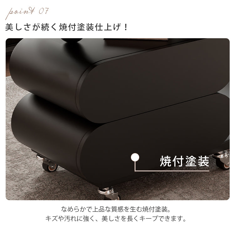 移動式リビングテーブル 家庭用 フレンチ風 ラグジュアリー感 ミニマルデザイン 楕円形 シンプル ワゴン型サイドテーブル hgf-5380