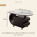 移動式リビングテーブル 家庭用 フレンチ風 ラグジュアリー感 ミニマルデザイン 楕円形 シンプル ワゴン型サイドテーブル hgf-5380