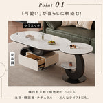 軽ラグジュアリー岩板センターテーブルセット 可動式で高級感あるリビング向け hgf-5382