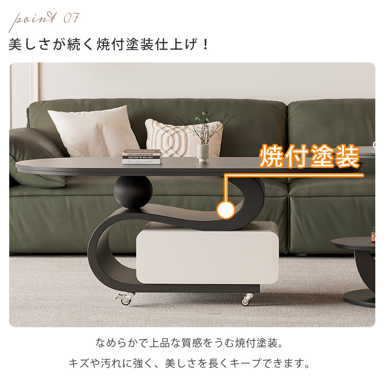 軽ラグジュアリー岩板センターテーブルセット 可動式で高級感あるリビング向け hgf-5382