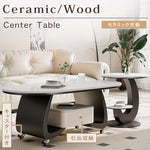 移動式リビングテーブル 家庭用 フレンチ風 ラグジュアリー感 ミニマルデザイン 楕円形 シンプル ワゴン型サイドテーブル hgf-5383