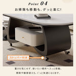 移動式リビングテーブル 家庭用 フレンチ風 ラグジュアリー感 ミニマルデザイン 楕円形 シンプル ワゴン型サイドテーブル hgf-5383