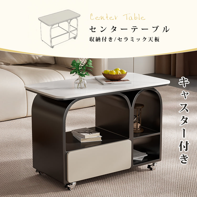 岩板ミニサイドテーブル 小型 ラグジュアリー感 移動式 家庭用 ティーテーブル リビング hgf-5385