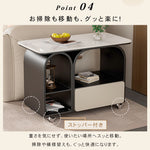 岩板ミニサイドテーブル 小型 ラグジュアリー感 移動式 家庭用 ティーテーブル リビング hgf-5385