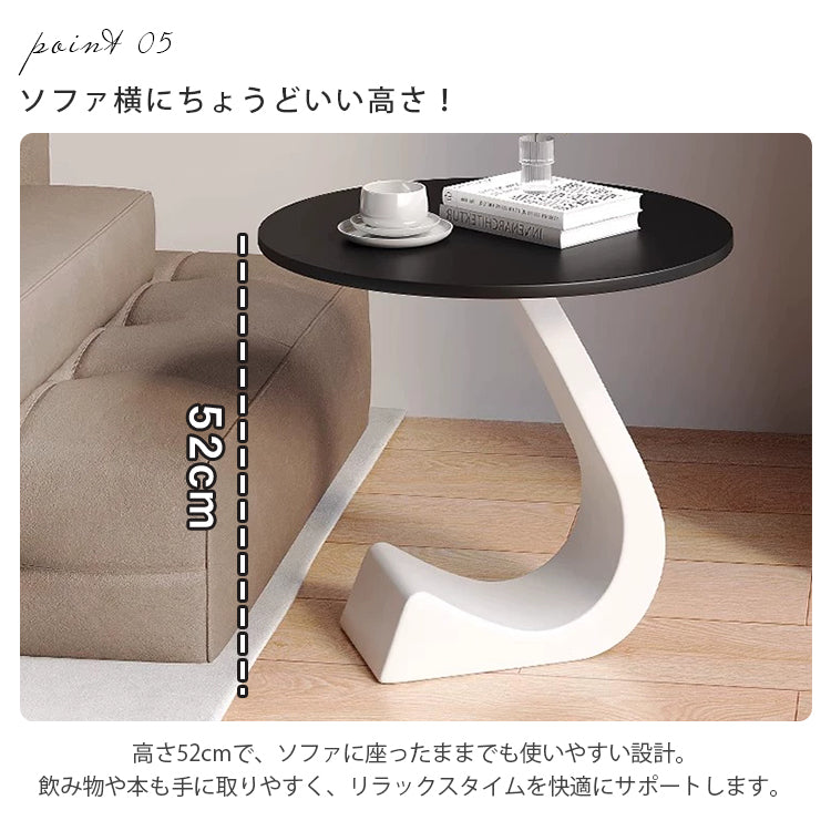 高級感漂う岩板製小型サイドテーブル リビングやベッドサイドに最適 hgf-5386