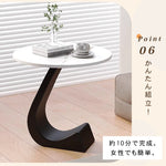 高級感漂う岩板製小型サイドテーブル リビングやベッドサイドに最適 hgf-5386