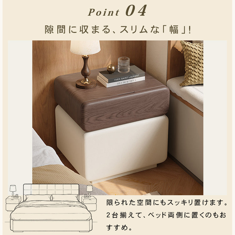 モダンシンプル ナイトテーブル｜収納付き ベッドサイドチェスト ラグジュアリーデザイン hgj-7902