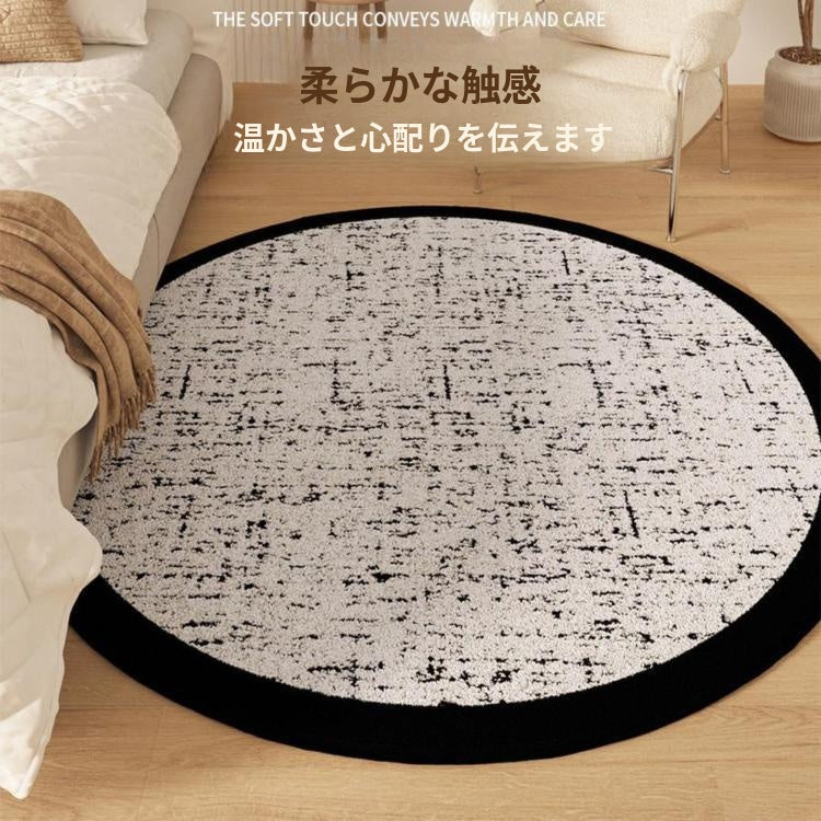 キュートクリーム風 フラワー型 変形ラグ ラグマット フェイクカシミヤ調 カーペット リビング 寝室 厚手 秋冬ラグ おしゃれ hh-05