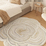 キュートクリーム風 フラワー型 変形ラグ ラグマット フェイクカシミヤ調 カーペット リビング 寝室 厚手 秋冬ラグ おしゃれ hh-05