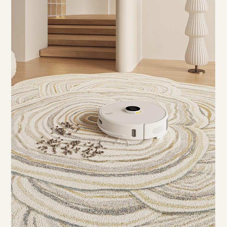 キュートクリーム風 フラワー型 変形ラグ ラグマット フェイクカシミヤ調 カーペット リビング 寝室 厚手 秋冬ラグ おしゃれ hh-05