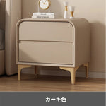 エレガントなナイトテーブル 無垢材と合皮のコンビネーション - 寝室を彩るスタイリッシュな家具 hjd-3144