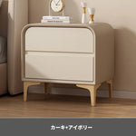 エレガントなナイトテーブル 無垢材と合皮のコンビネーション - 寝室を彩るスタイリッシュな家具 hjd-3144