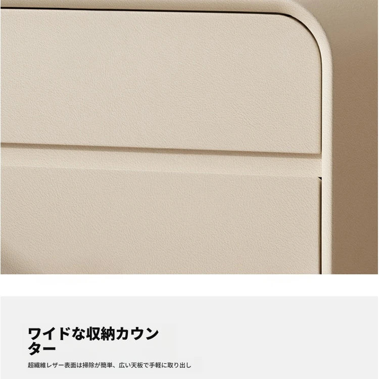エレガントなナイトテーブル 無垢材と合皮のコンビネーション - 寝室を彩るスタイリッシュな家具 hjd-3144