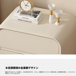 エレガントなナイトテーブル 無垢材と合皮のコンビネーション - 寝室を彩るスタイリッシュな家具 hjd-3144