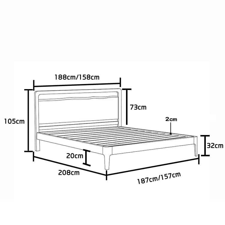 【高品質天然アッシュ材使用】モダンデザインパイン材ベッド - 北欧風シンプルインテリアアイテム hjhms-1048